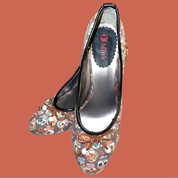 Blink brand awesome skull design pump heels! - Picture 3 of 13
